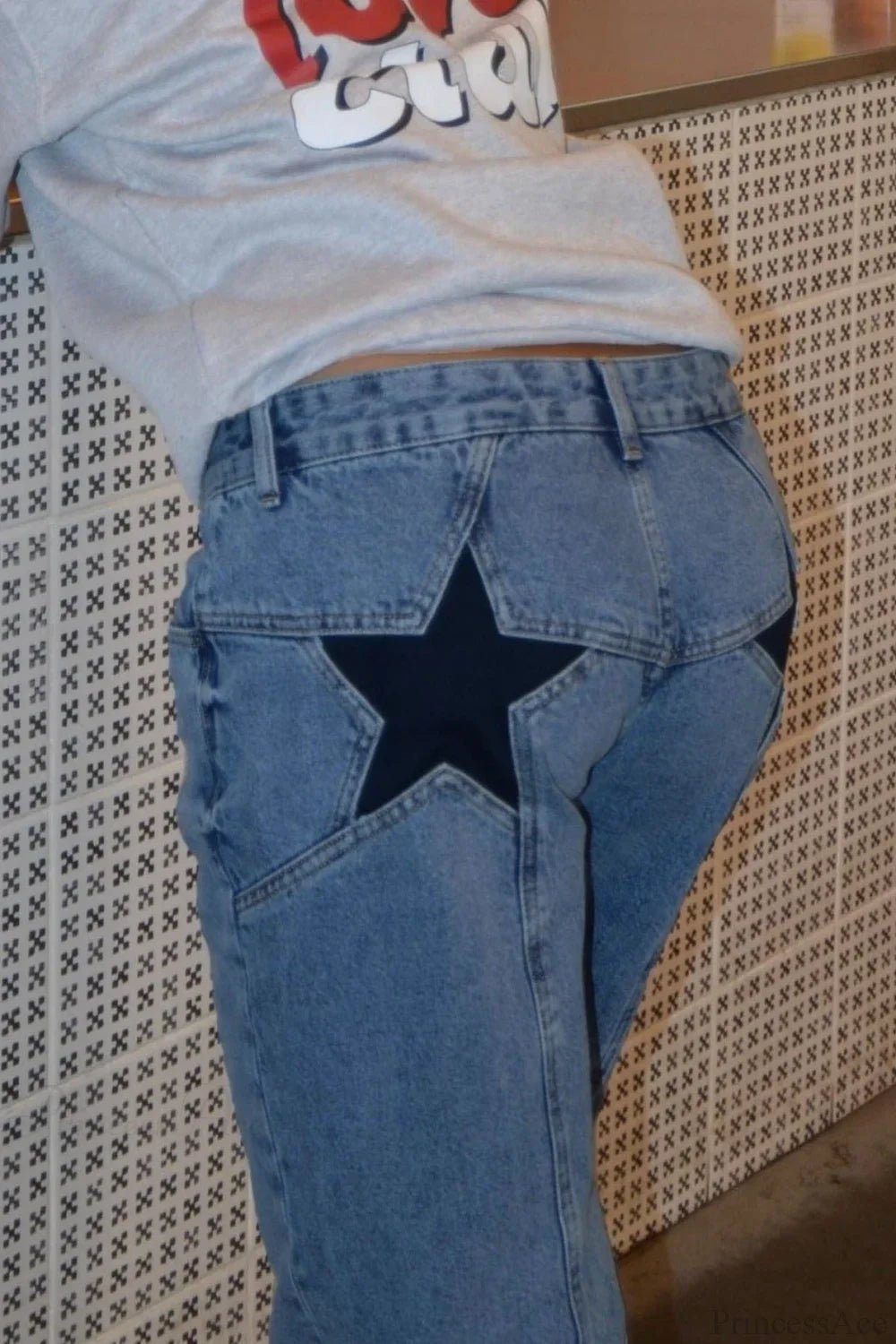 Charlize Star Patchwork Color-Block Jeans