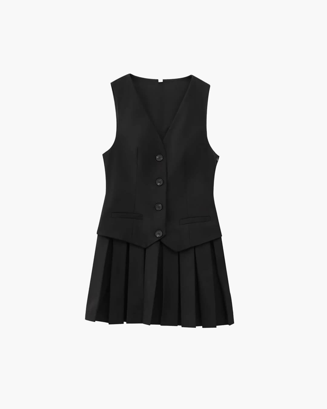 Mini vestido plissado sem mangas Cheryl