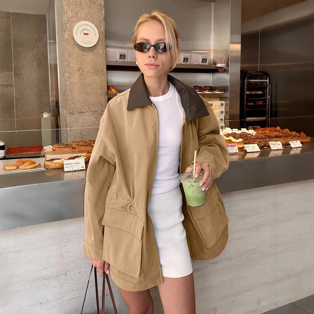 Gabardina curta com bolsos Christina