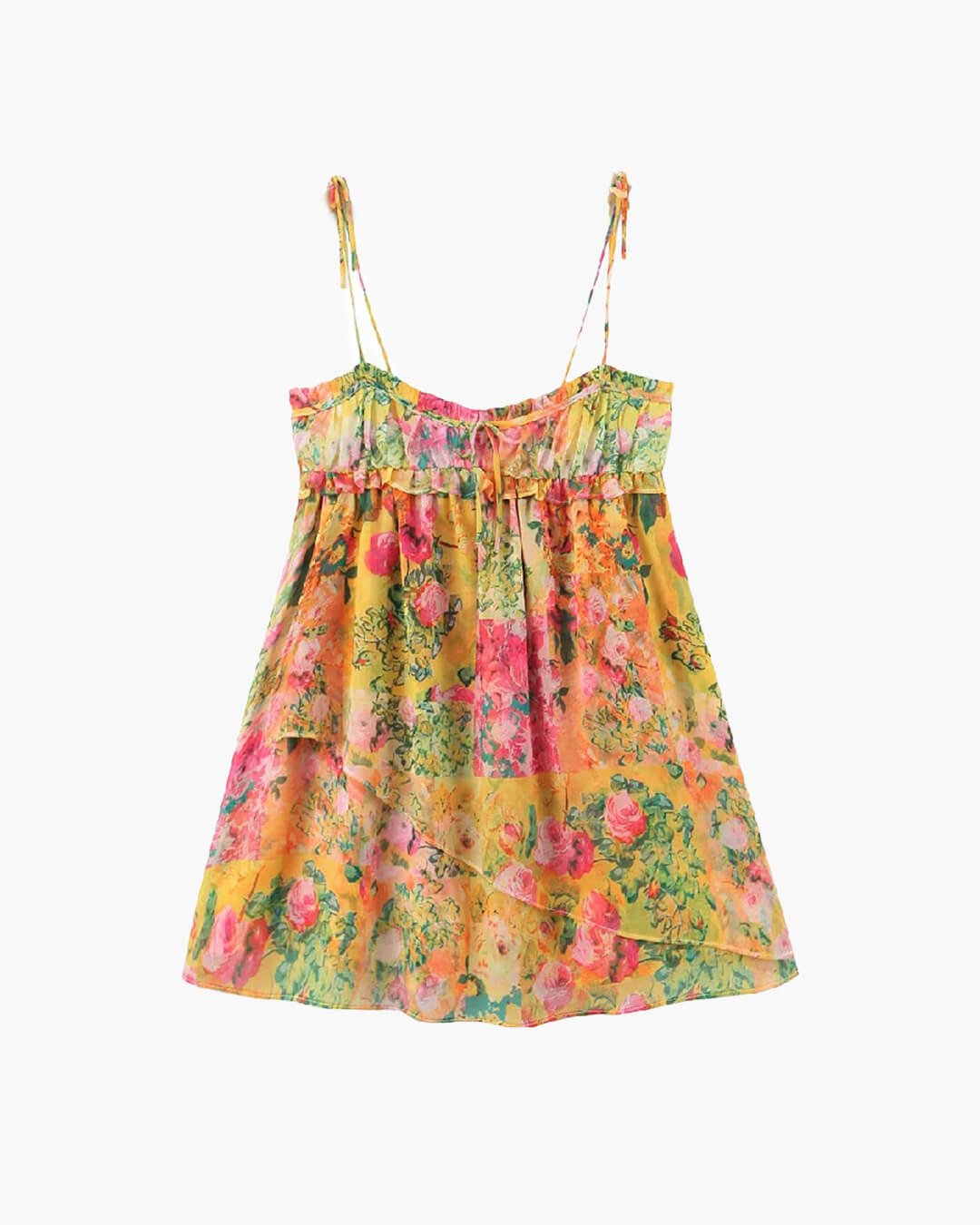 Vestido curto floral multicolor Clara