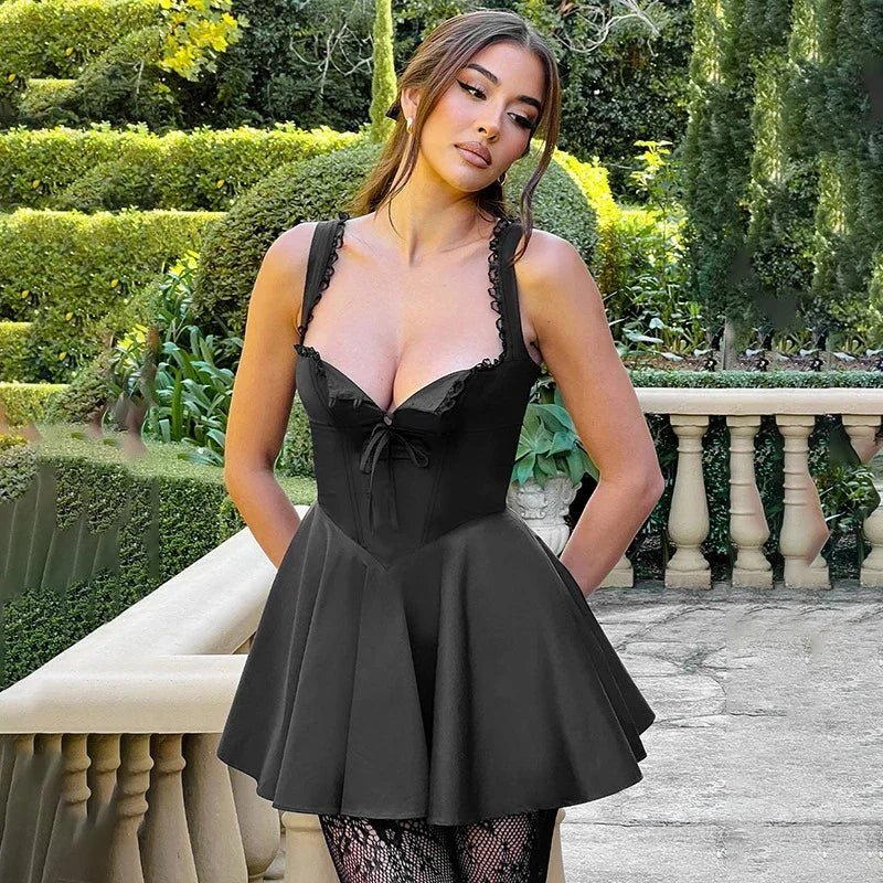 Mini vestido retro com decote profundo Clara