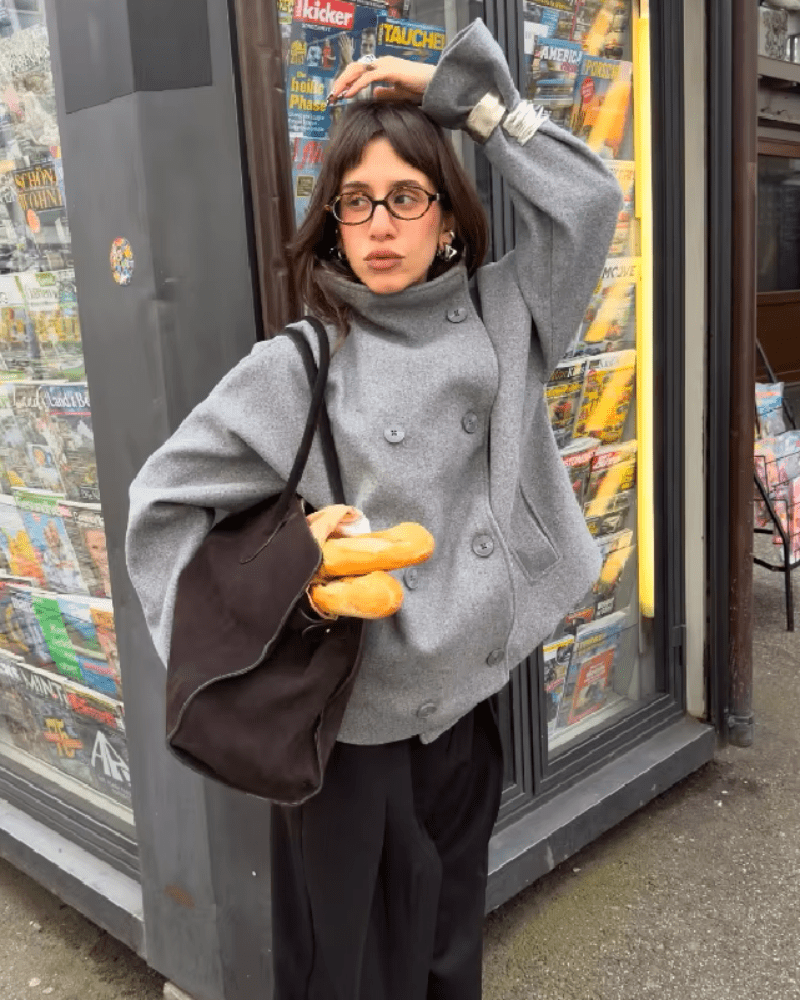 Casaco Clarissa com gola subida
