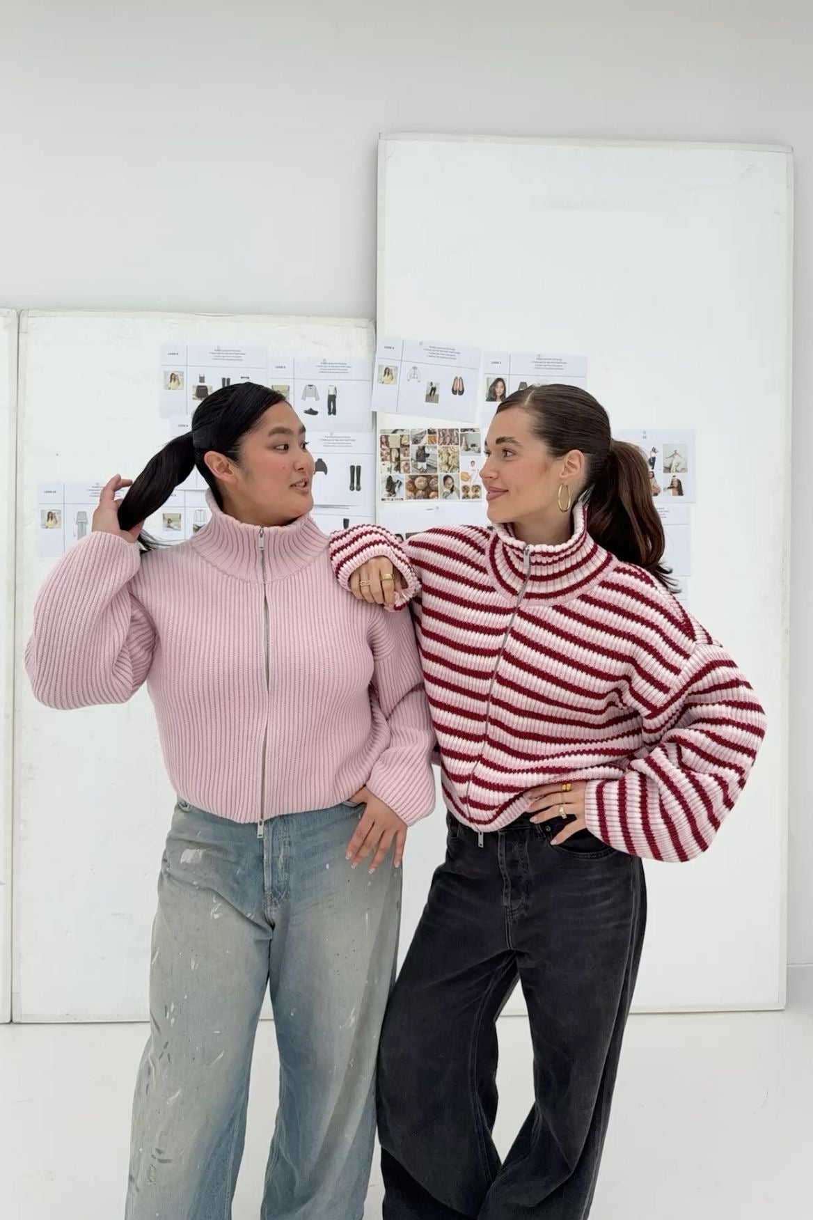Camisola oversized de malha canelada com fecho Daniela