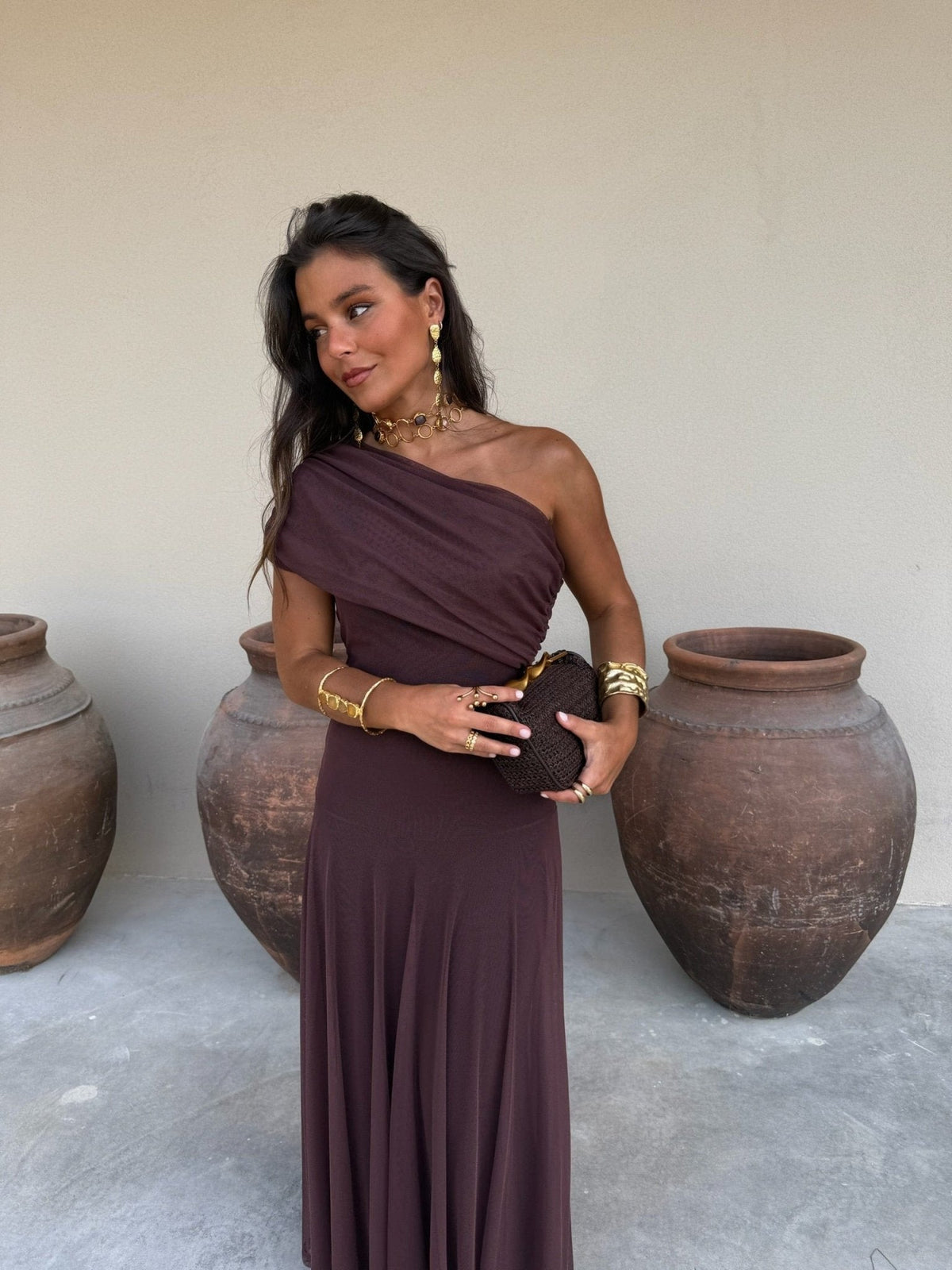 Vestido maxi de malha Daniella