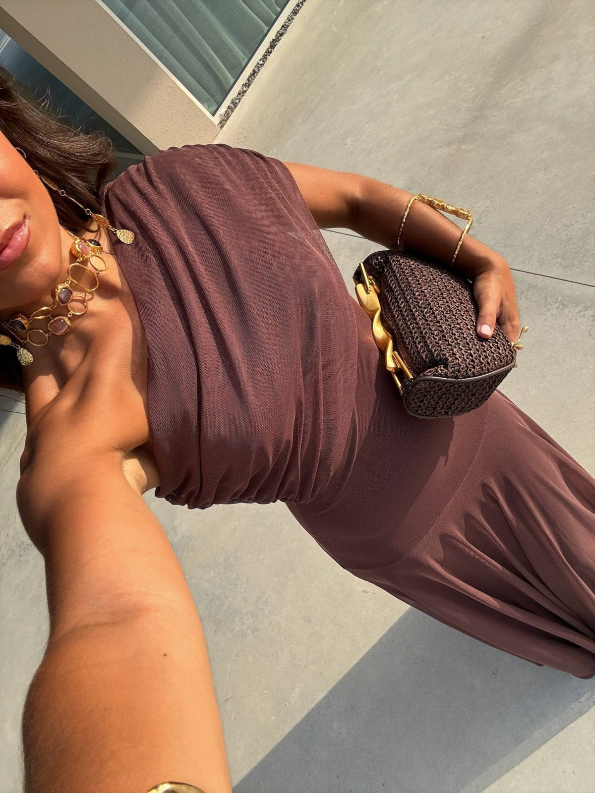 Vestido maxi de malha Daniella