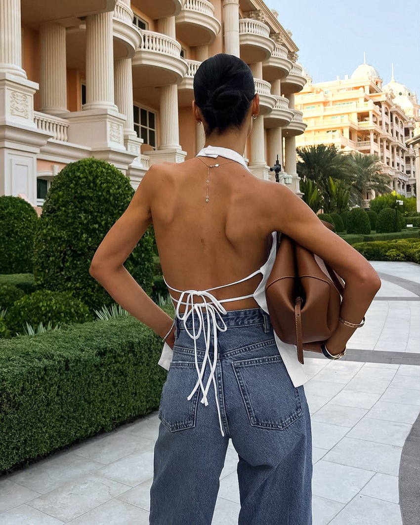 Top halter Daphne sem costas