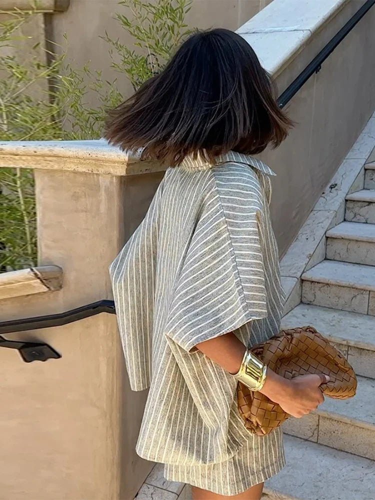 Conjunto de calções às riscas Denise