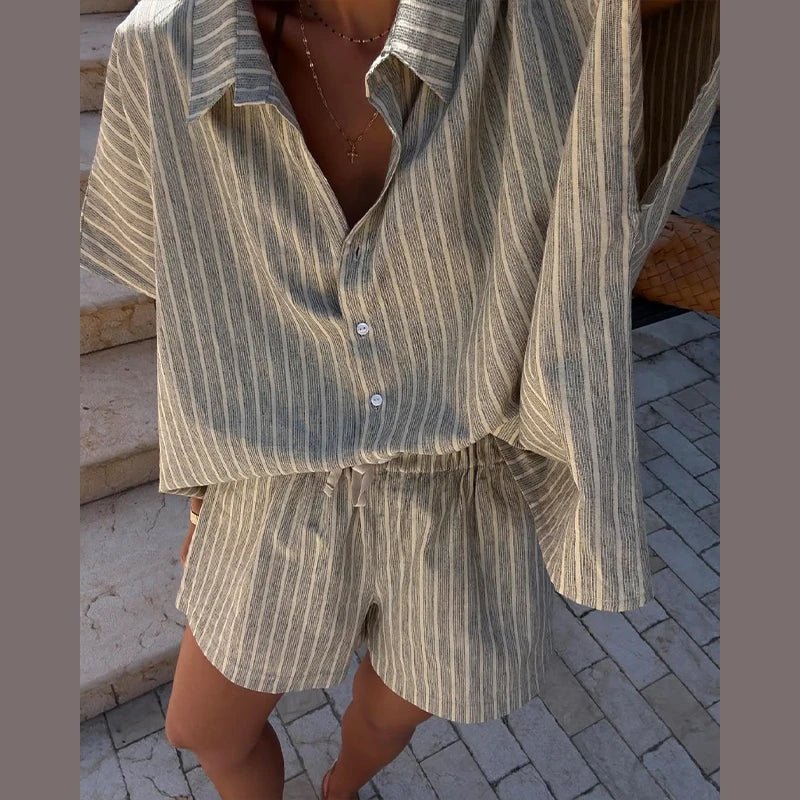 Conjunto de calções às riscas Denise