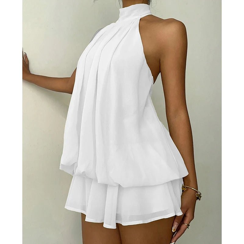 Vestido mini Eden cai-cai, com costas descobertas