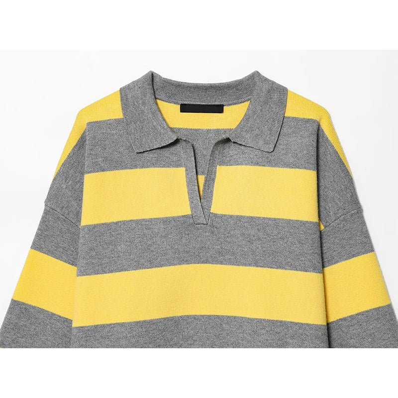 Camisola Elena às riscas com gola polo