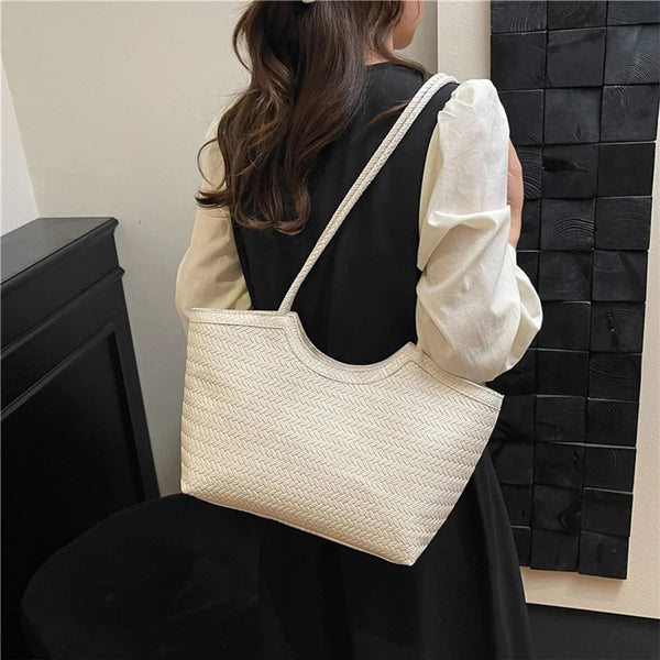 Elena Textured Weave Handbag