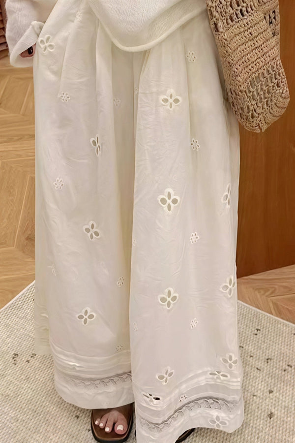 Ella Hollow Out Lace Wide Leg Pants