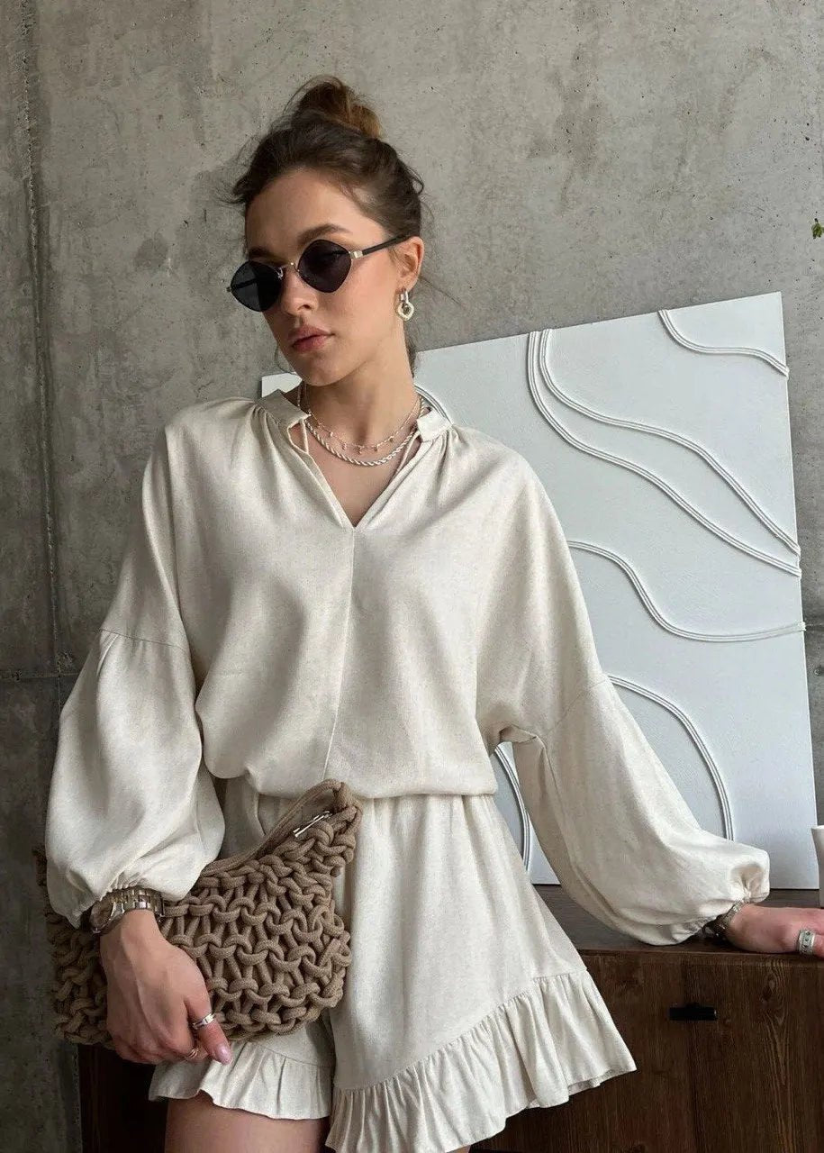 Conjunto de descanso Emilia em algodão