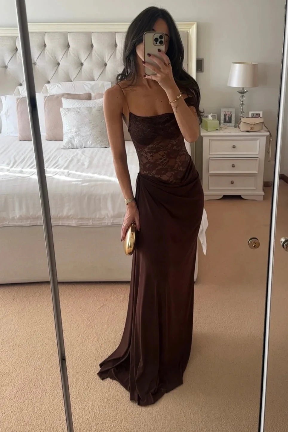 Vestido comprido de verão Emily em renda