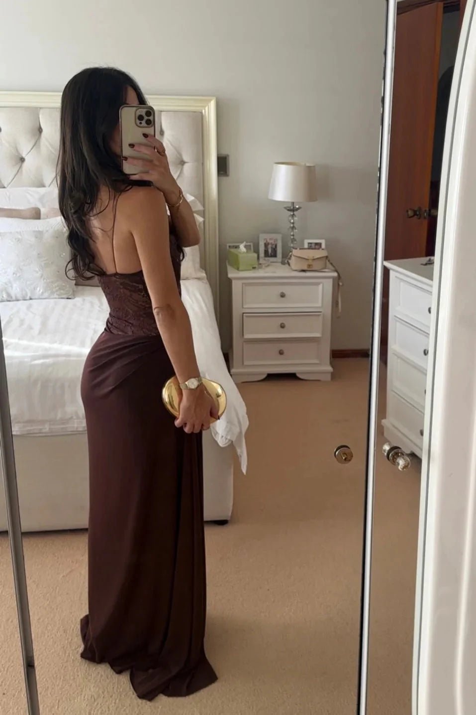 Vestido comprido de verão Emily em renda