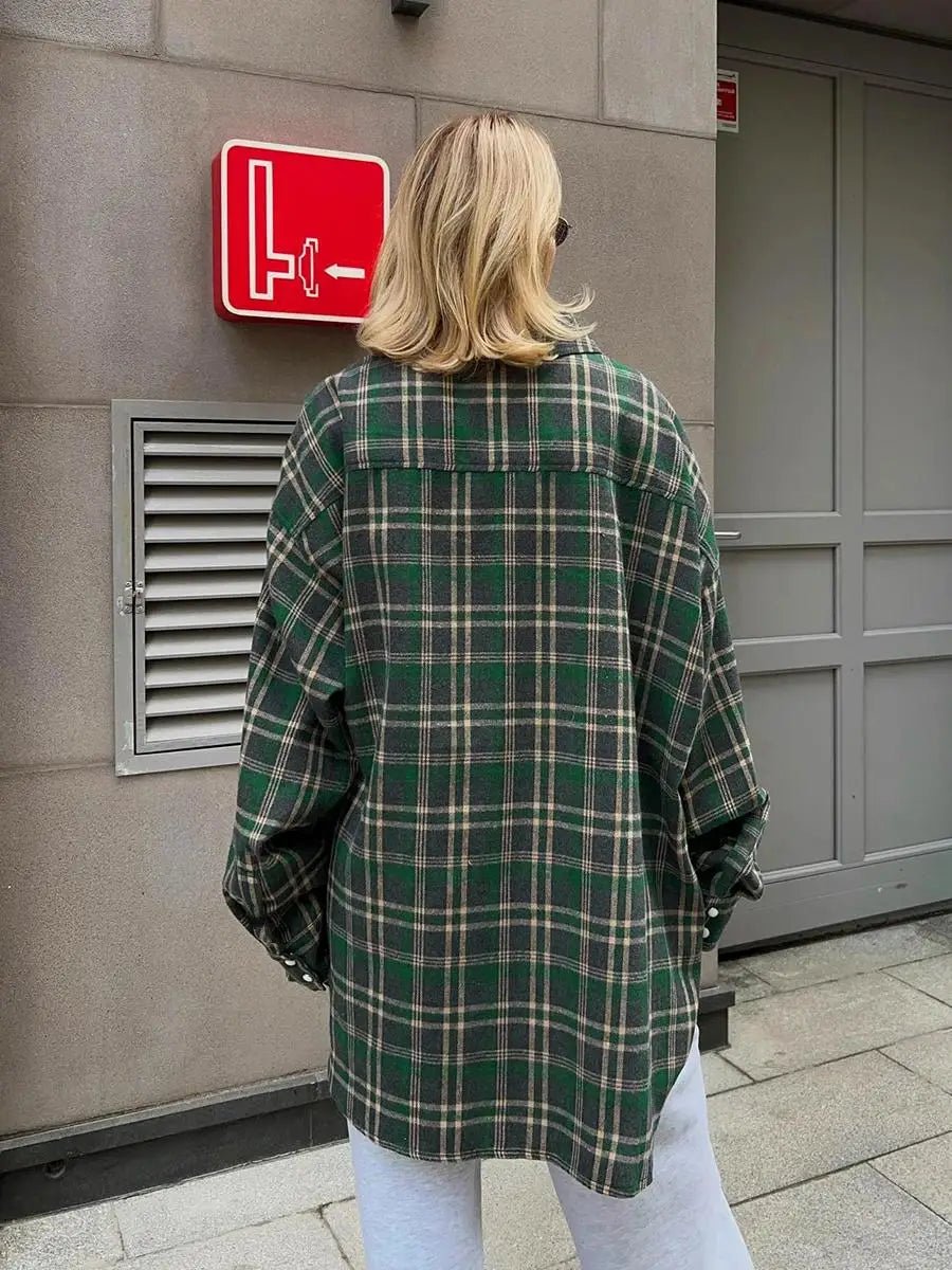 Blusa larga aos quadrados Emma