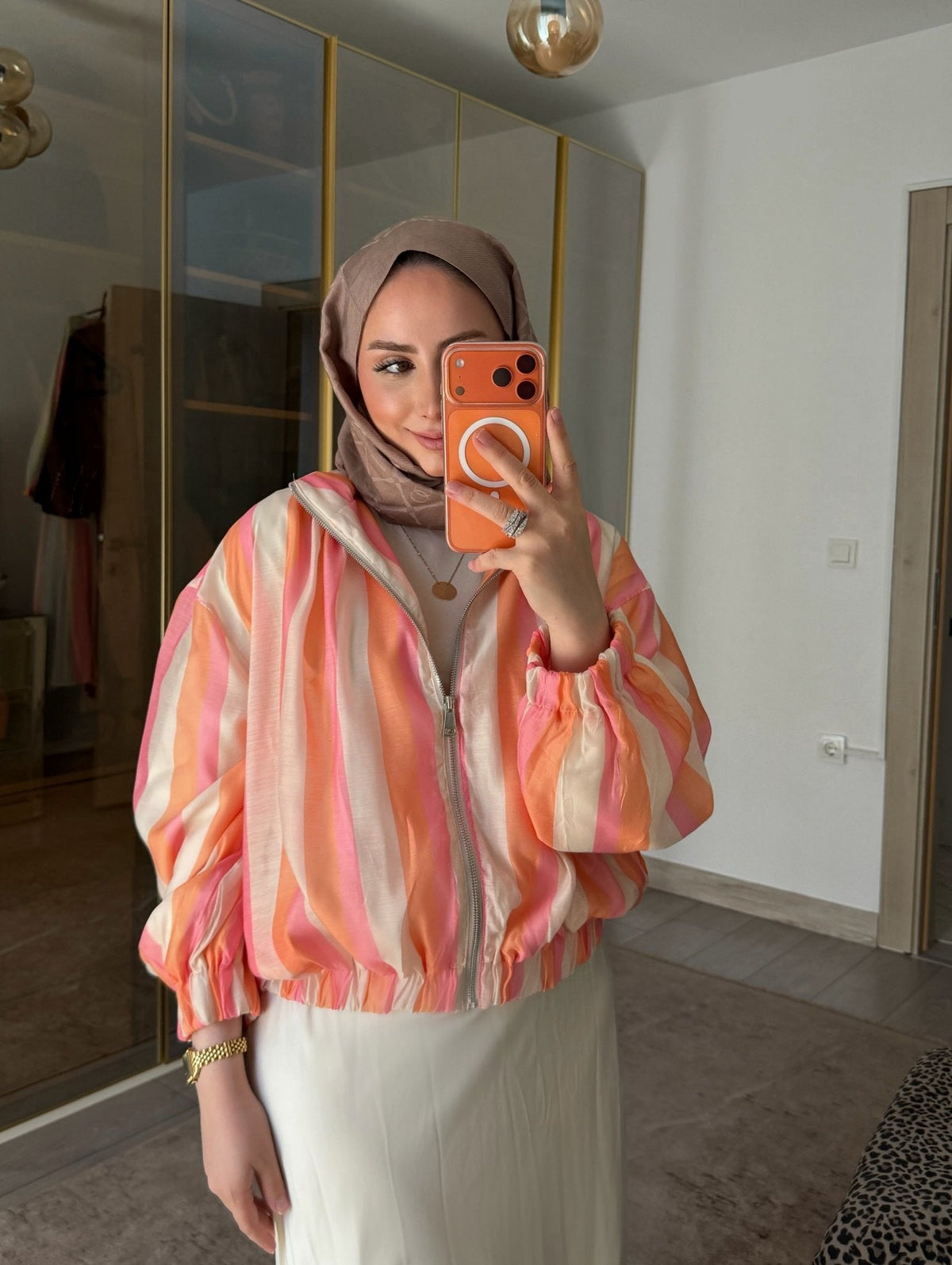 Eva Striped Bomber Jacket