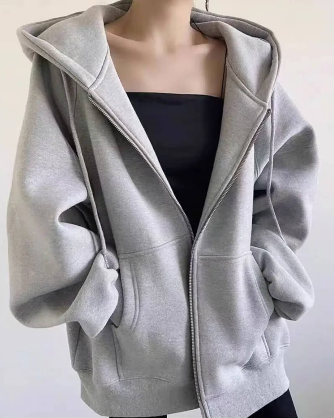 Hoodie com fecho Eveline