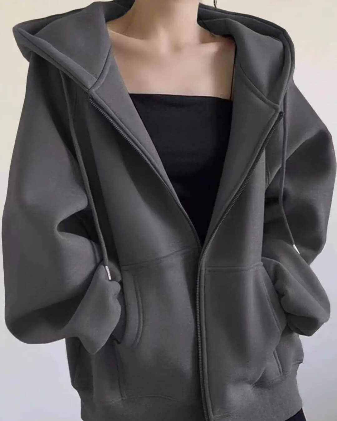 Hoodie com fecho Eveline