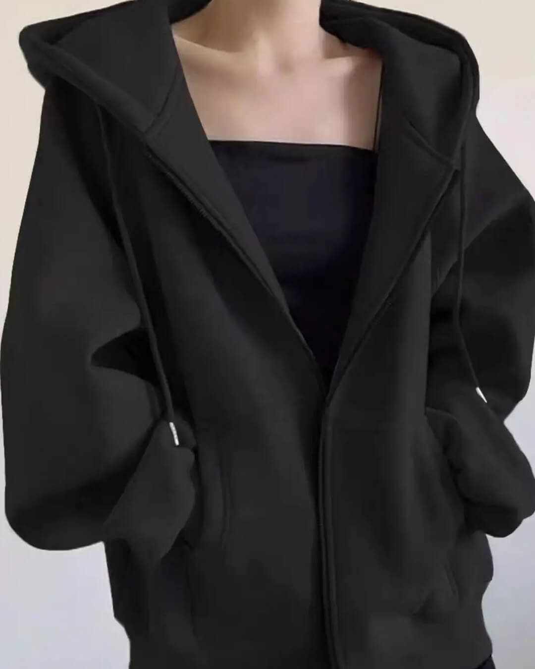 Hoodie com fecho Eveline