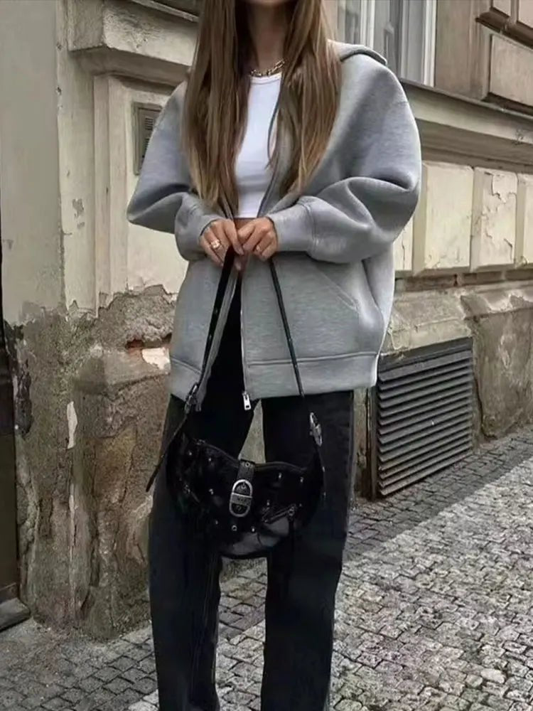 Hoodie com fecho Eveline