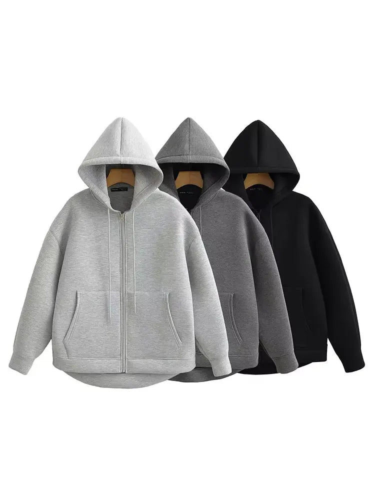 Hoodie com fecho Eveline