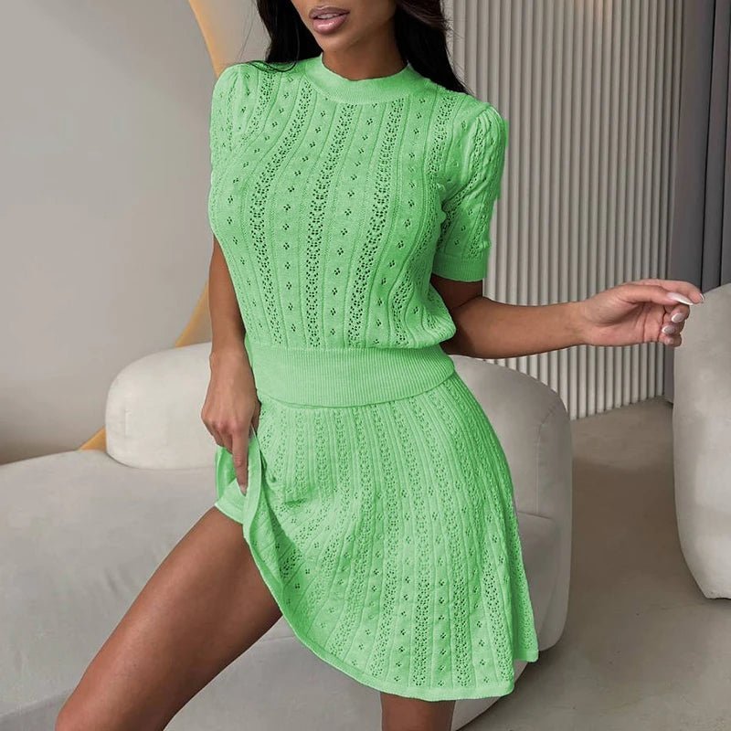 Conjunto de duas peças em malha vazada Everly