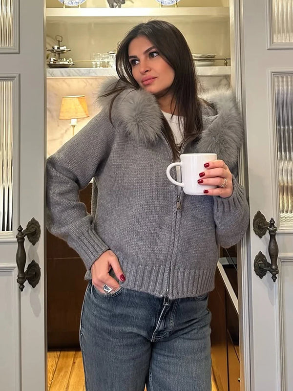 Faux Fur Oversized Cardigan