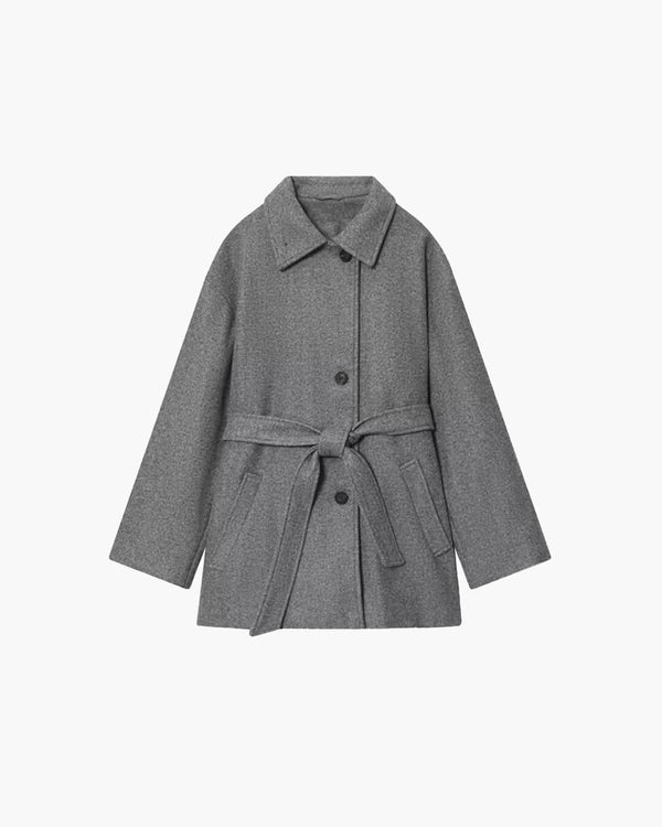 Felly Faux Wool Coat with Belt