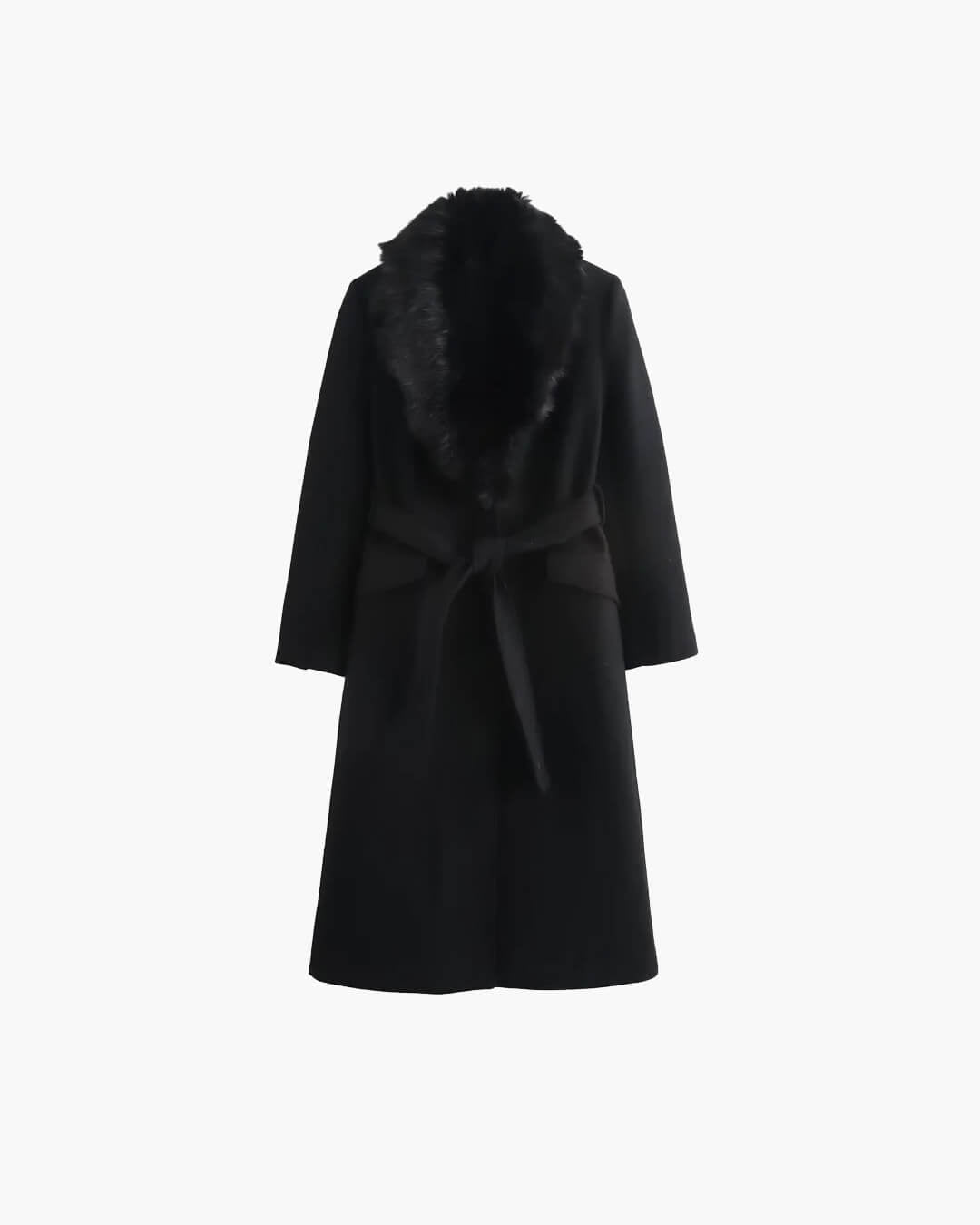 Casaco maxi com gola de pelo sintético Flora