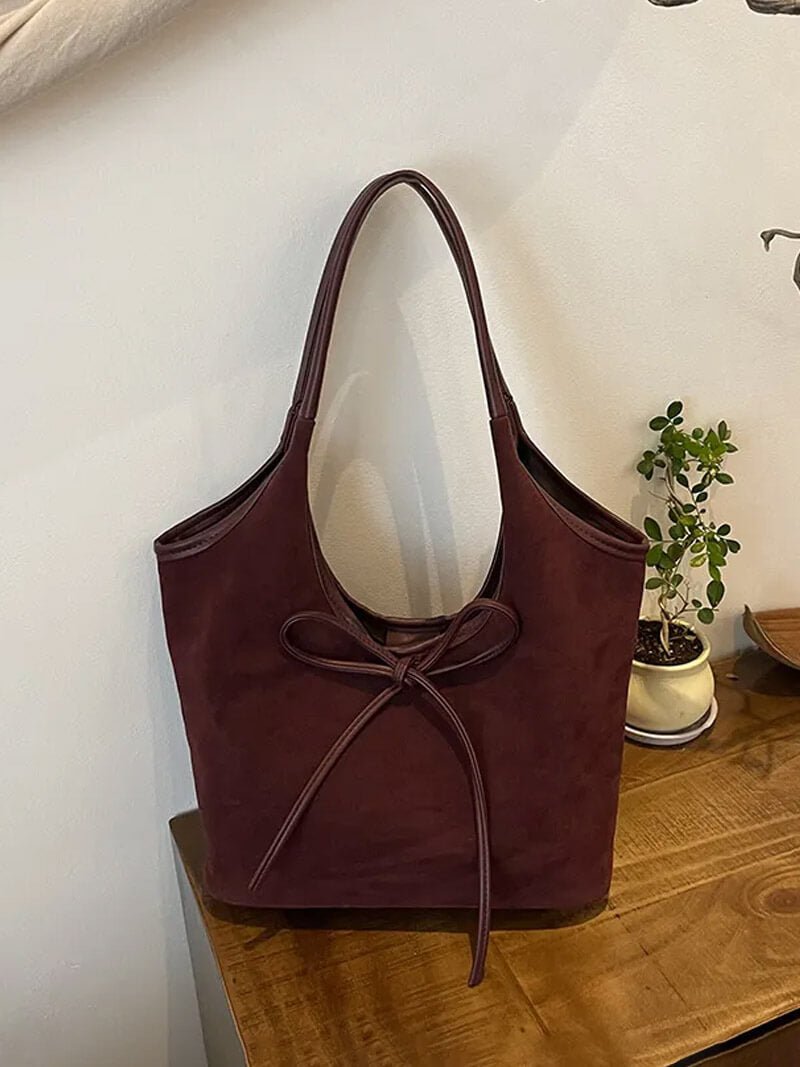 Mala com laço em camurça Florence