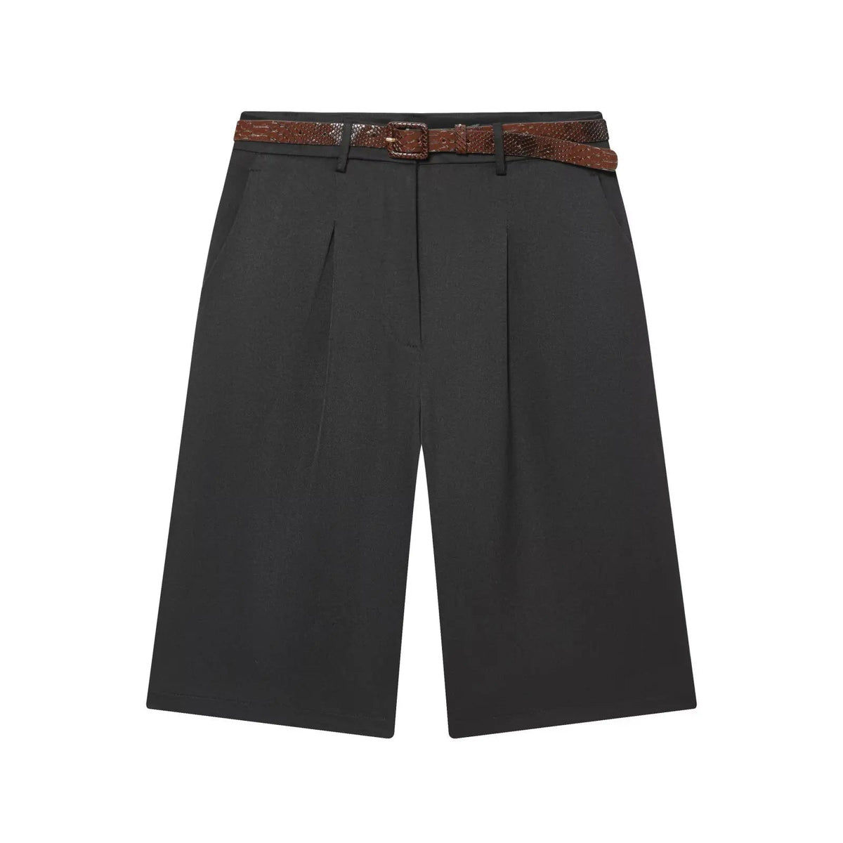 Calções bermudas Florentine de cintura subida com cinto