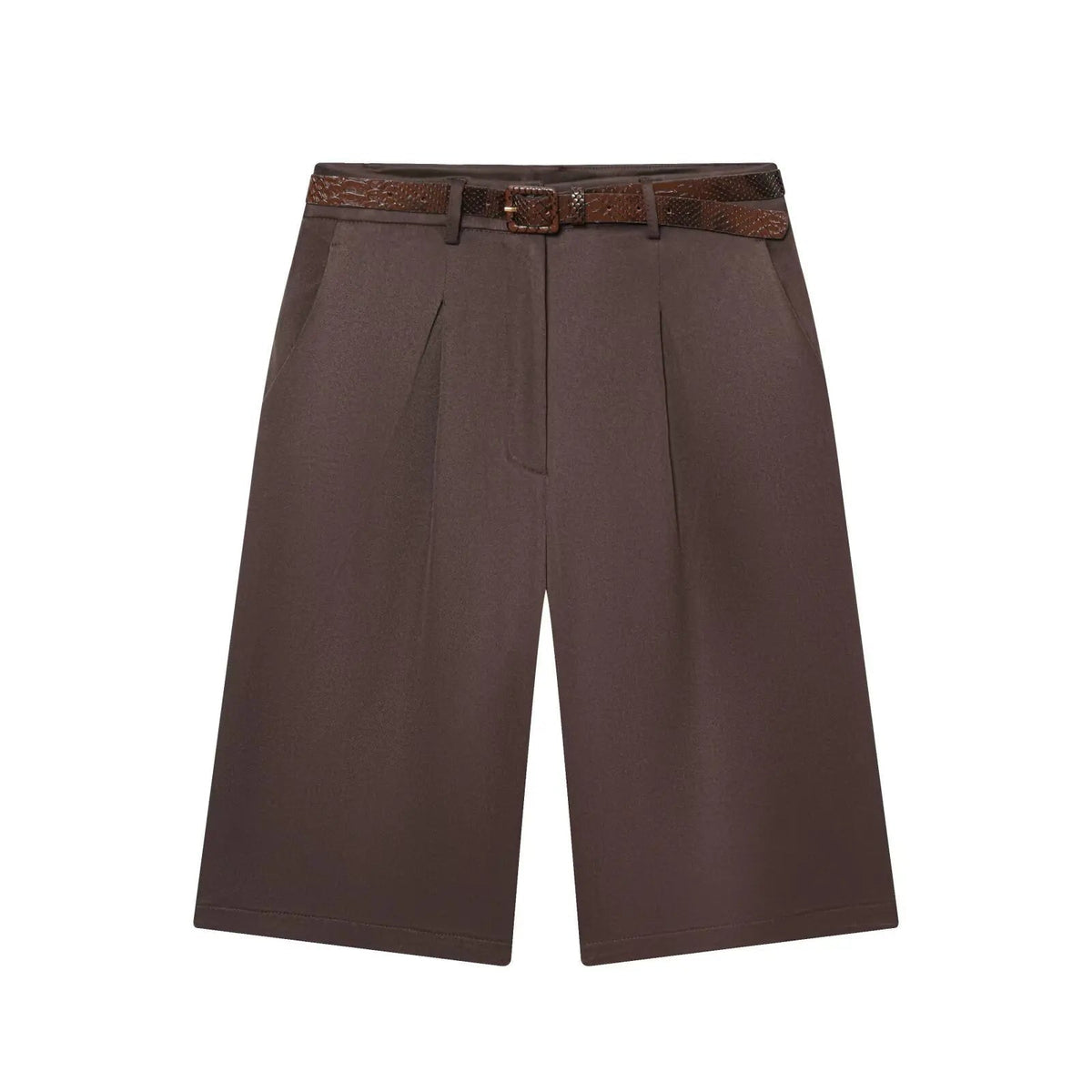 Calções bermudas Florentine de cintura subida com cinto
