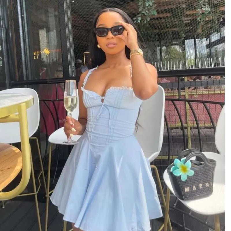 Vestido curto sem mangas Francine