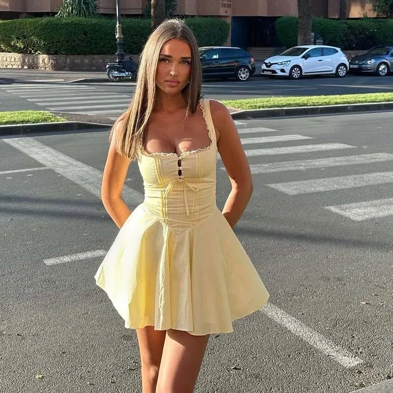 Vestido curto sem mangas Francine