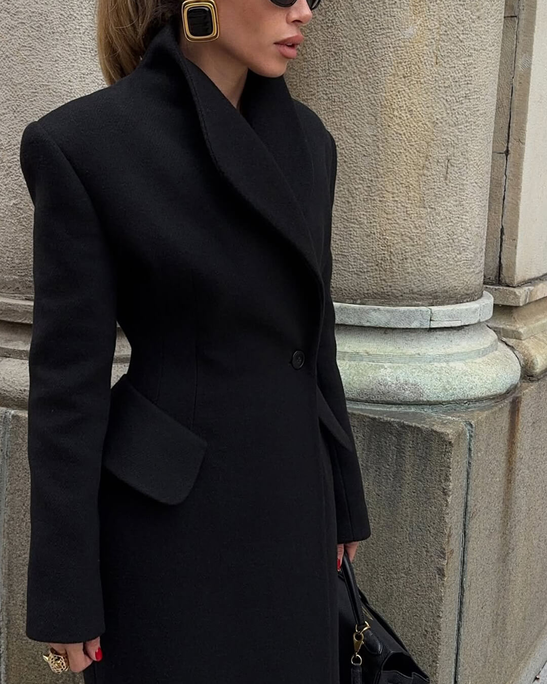 Casaco comprido de corte elegante Genevieve