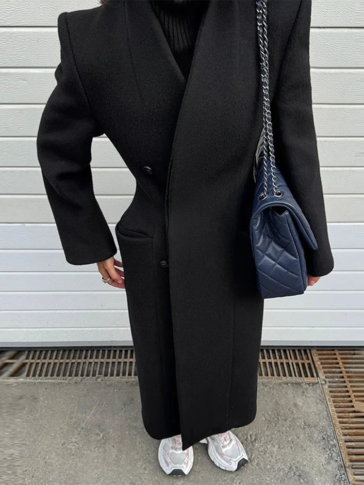 Casaco comprido de corte elegante Genevieve