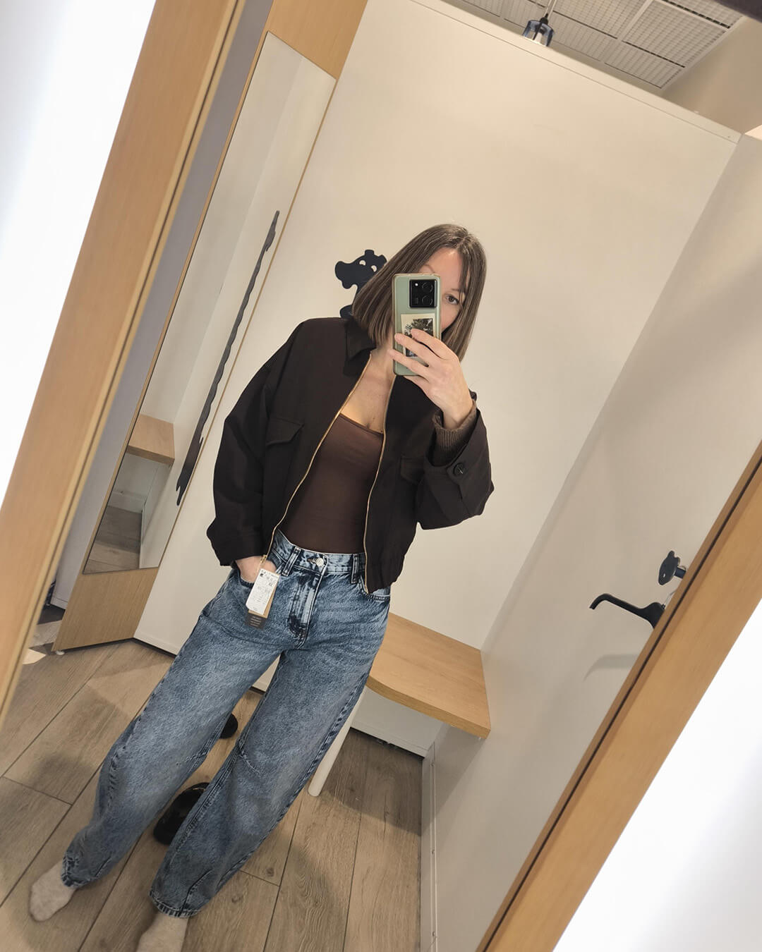 Blusão bomber Ginny com bolsos de aba