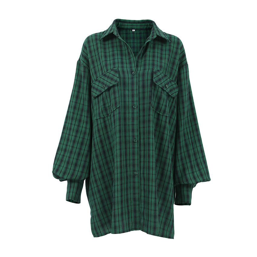 Camisa oversize aos quadrados Kasia