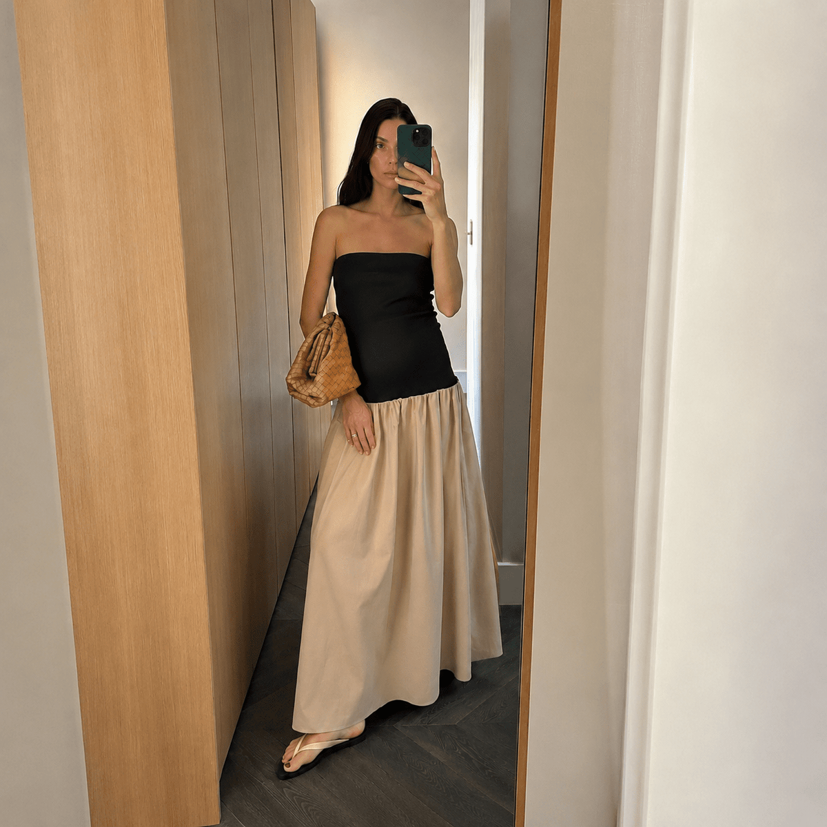 Vestido maxi com contraste Honor Hannah