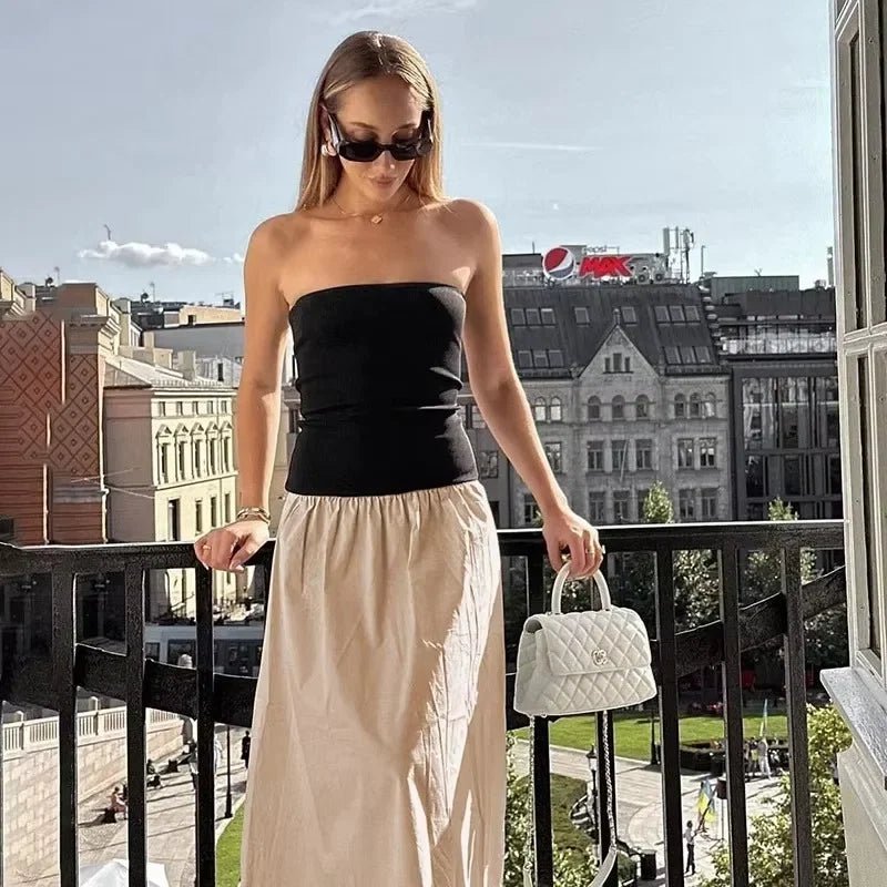 Vestido maxi com contraste Honor Hannah