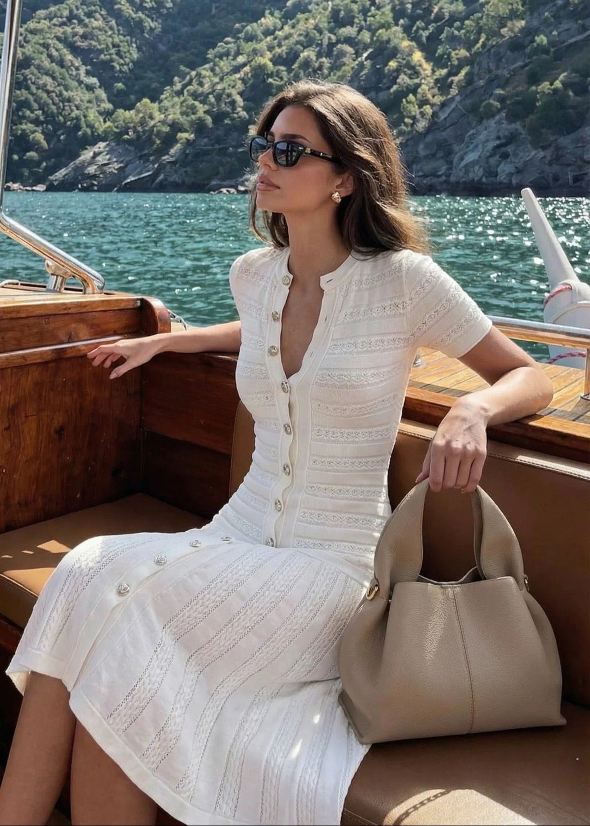 Vestido comprido de malha justa Hannelore