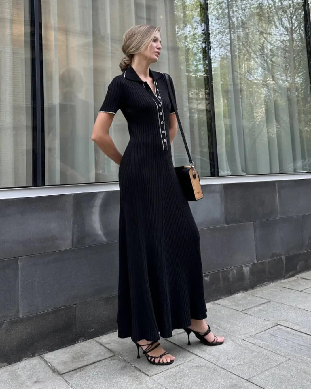 Vestido midi de malha Harriet