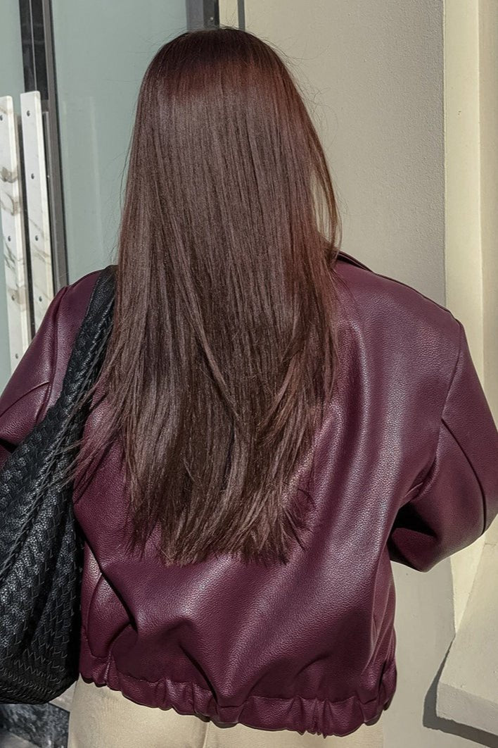 Blusão de moto Ilona em pele sintética mate