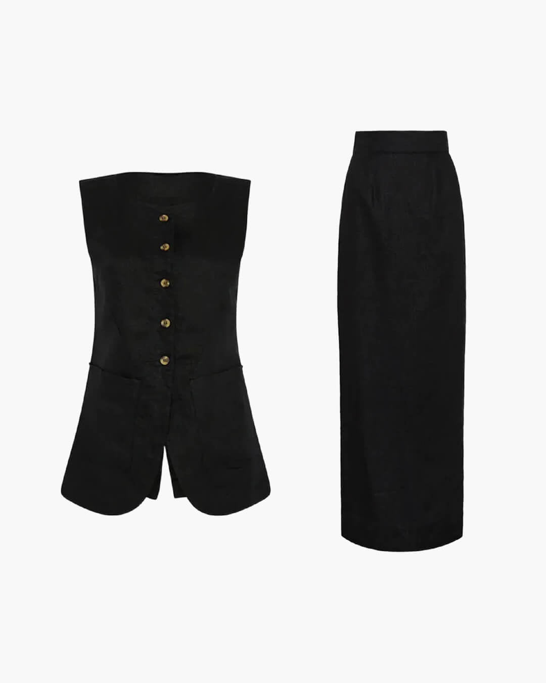 Conjunto de linho sem mangas Irma