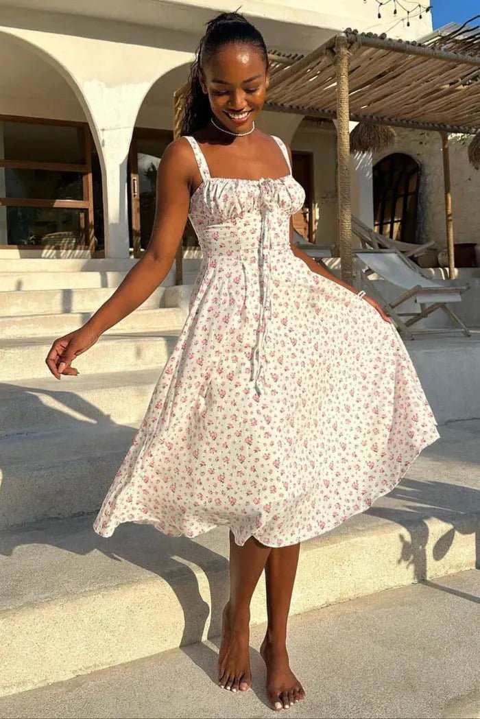 Vestido midi Isabella com corpete