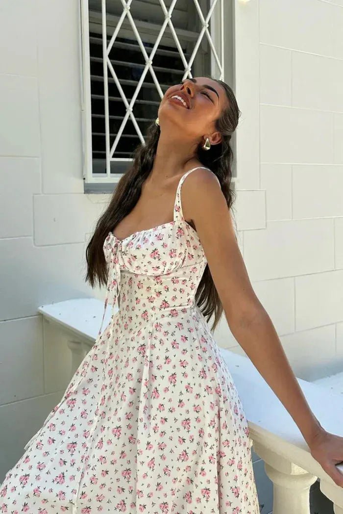 Vestido midi Isabella com corpete