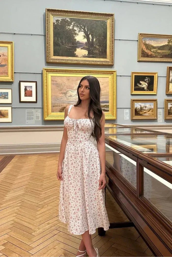 Vestido midi Isabella com corpete