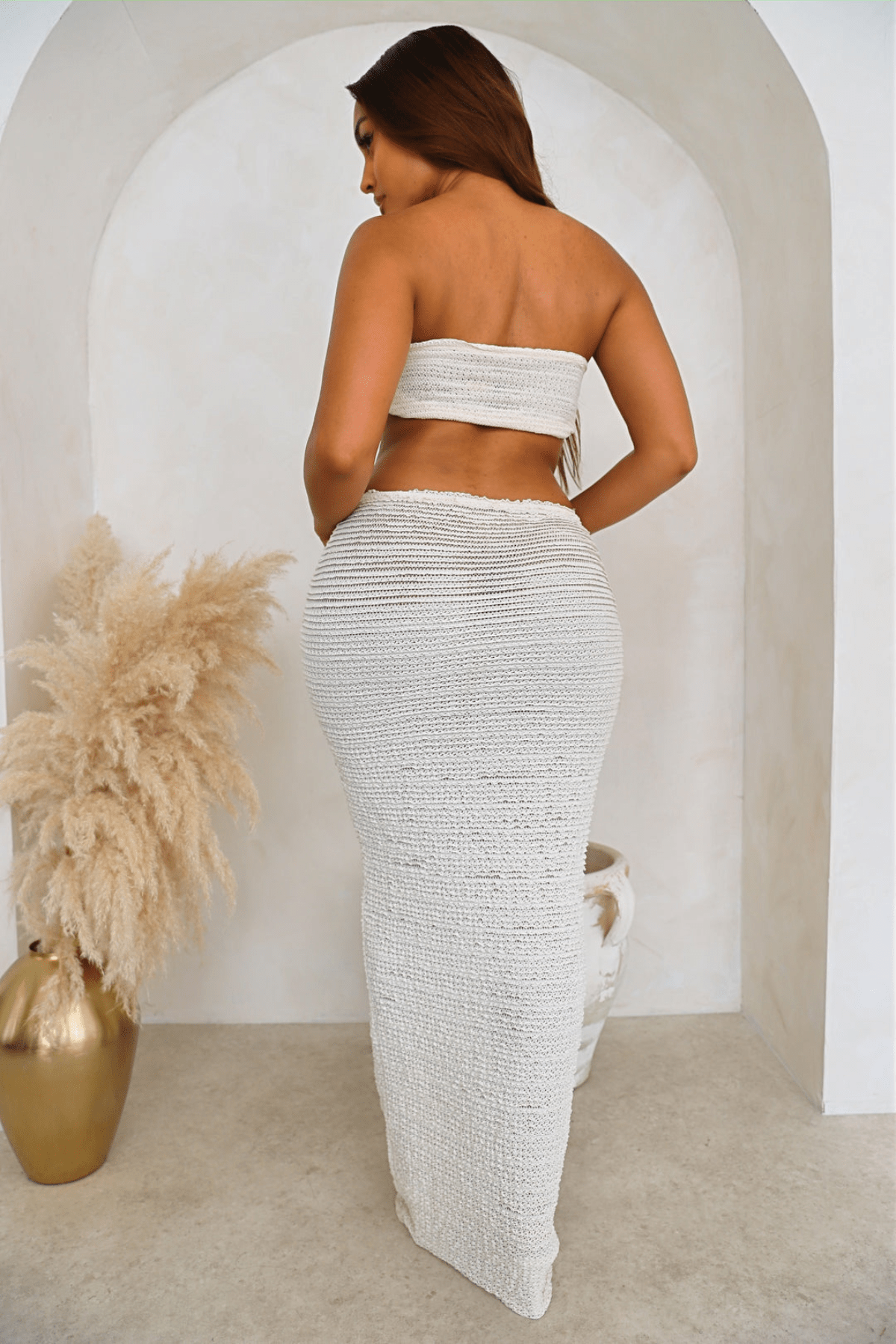 Conjunto de verão Isabella de duas peças, com top cruzado e saia