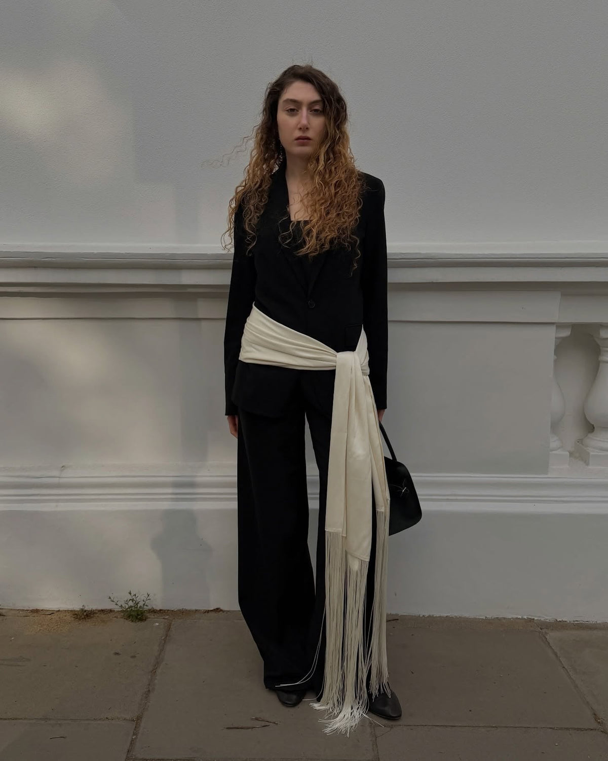 Isabelle Fringe Tassel Satin Scarf Belt